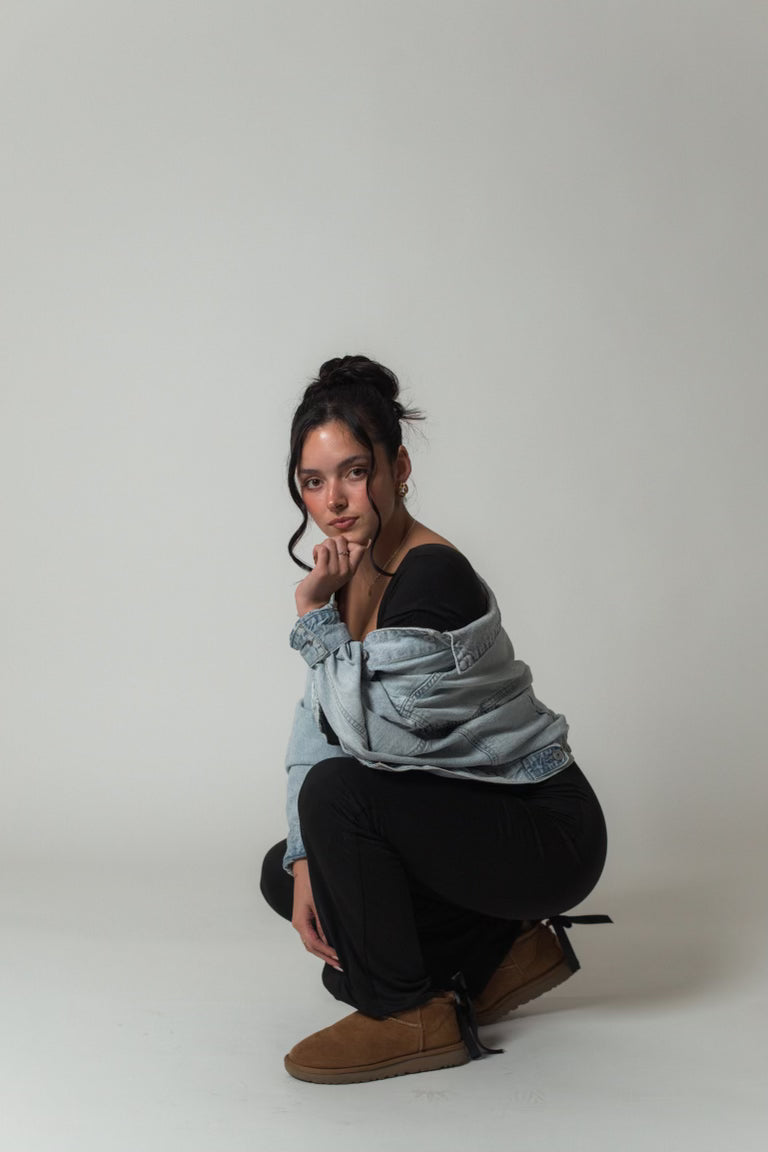 A cozy way to pair your confident romper !